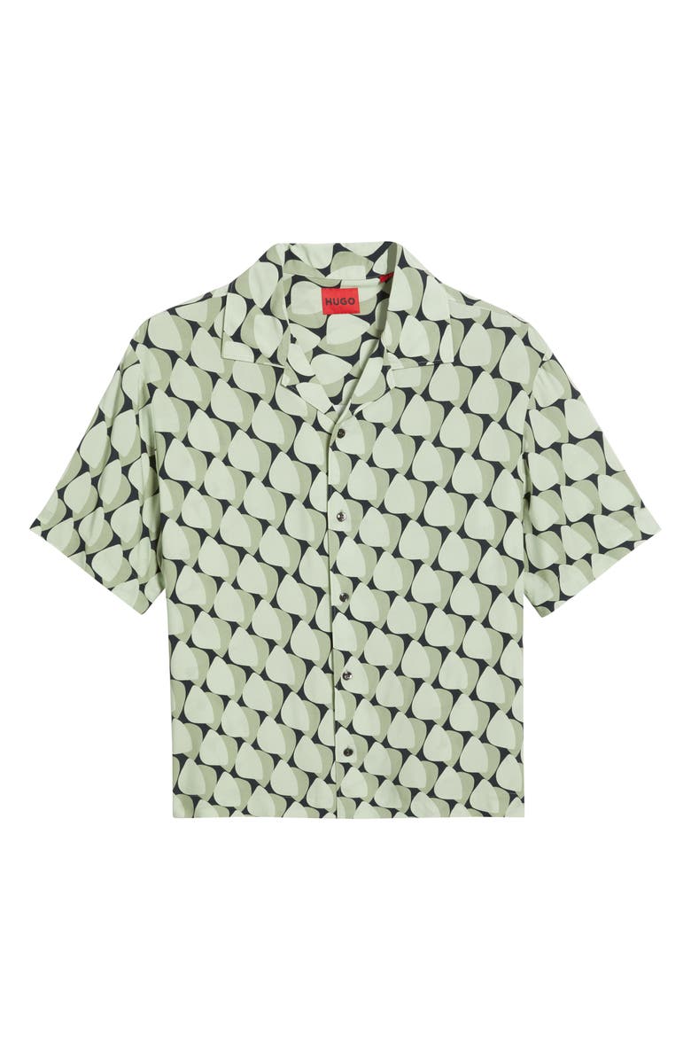 HUGO Espino Relaxed Camp Shirt, Alternate, color, Open Green