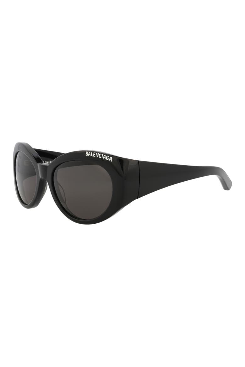 57mm Round Sunglasses, Alternate, color, BLACK BLACK GREY