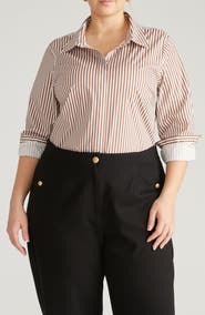 Universal Standard Elbe Stretch Poplin Button-Up Shirt