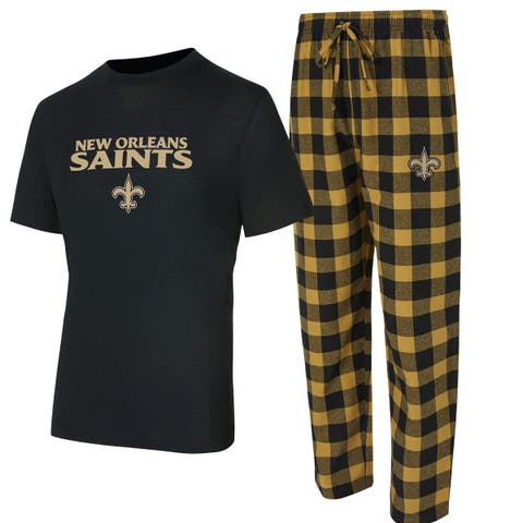 Men
s Concepts Sport Black/Gold New Orleans Saints Avondale T-Shirt 
Flannel Pants Set