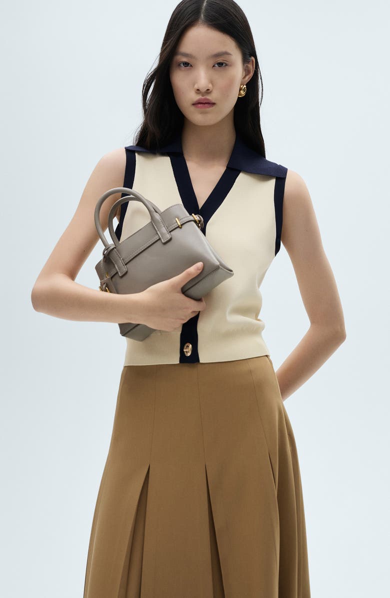 MANGO Contrast Trim Sweater Vest, Alternate, color,