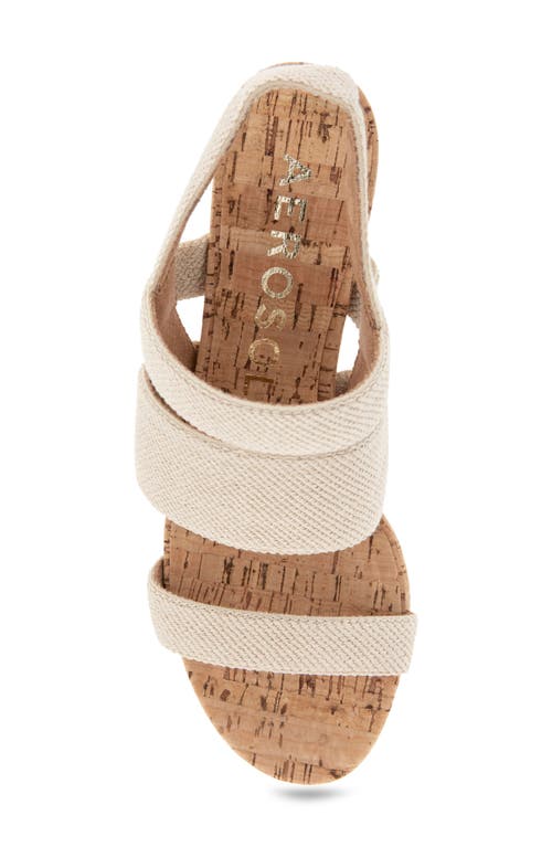 Shop Aerosoles Chara Woven Block Heel Sandal In Natural Linen Elastic Fabric