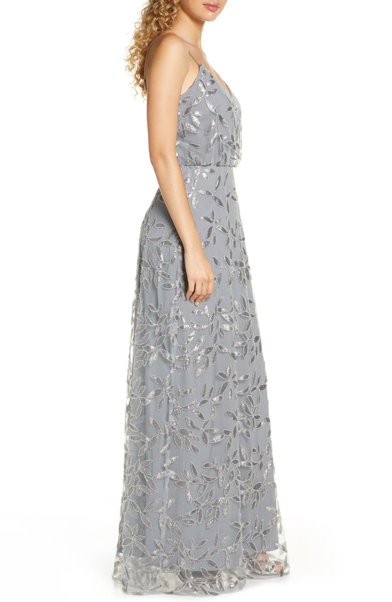 WAYF The Savannah Beaded Mesh Blouson Gown, Alternate, color,