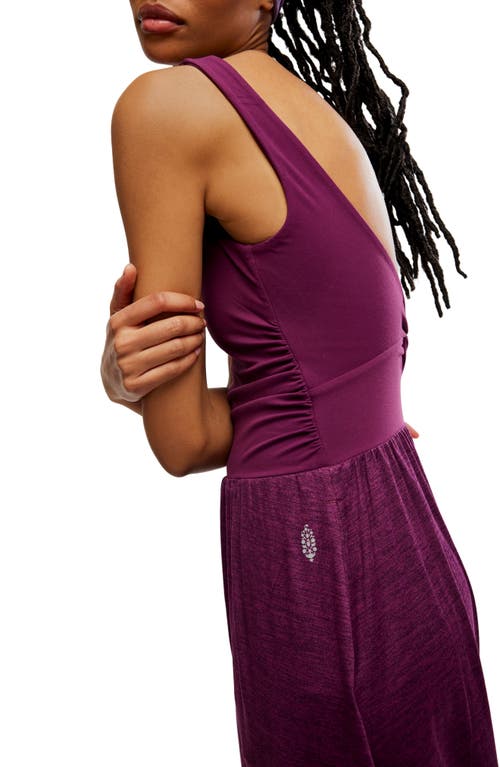 Free People Shiny Happy Tank Jumpsuit In Purple
