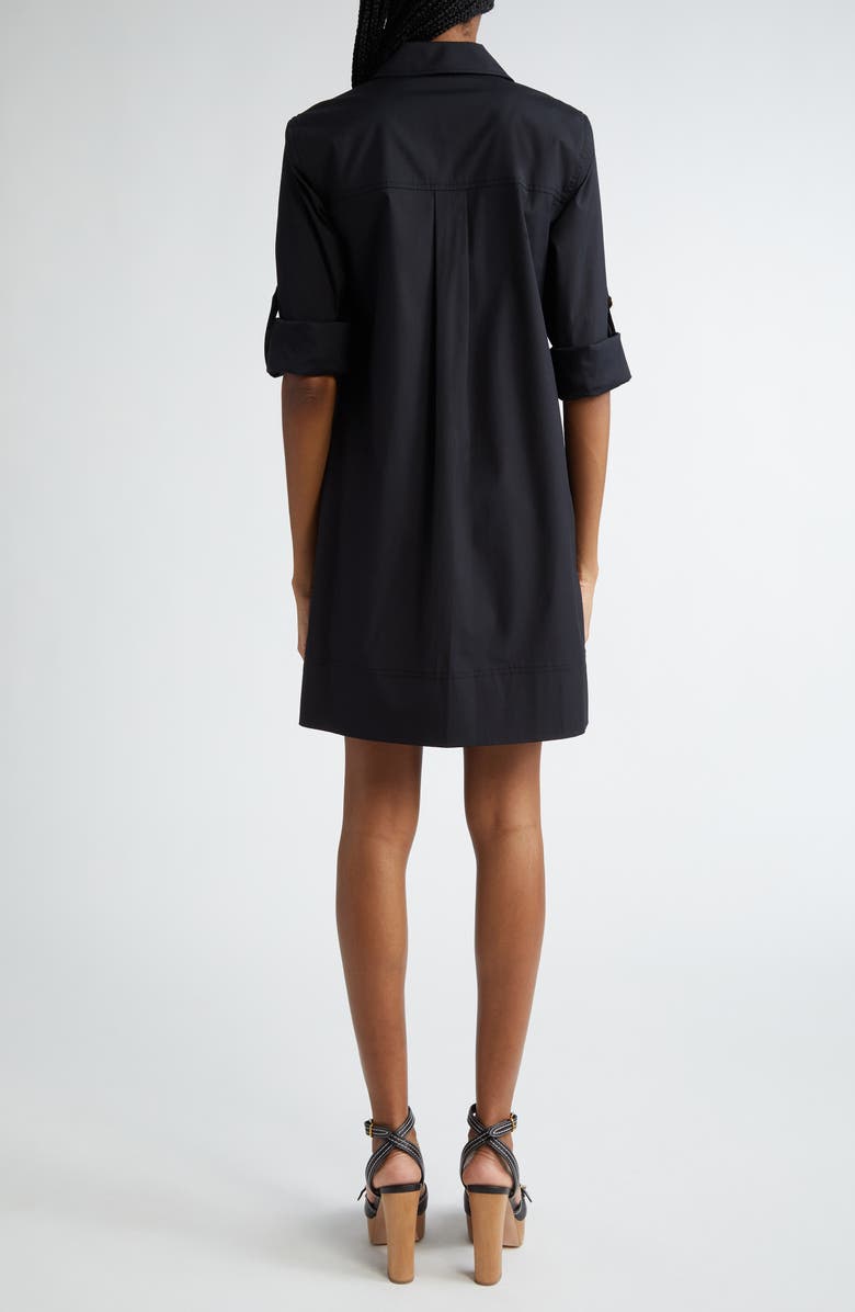Veronica Beard Saude Long Sleeve Cargo Shirtdress, Alternate, color, Black