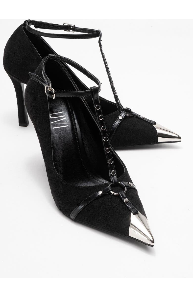 Prologue Shoes Juliana Pointed Toe Pump, Alternate, color, Black Suede