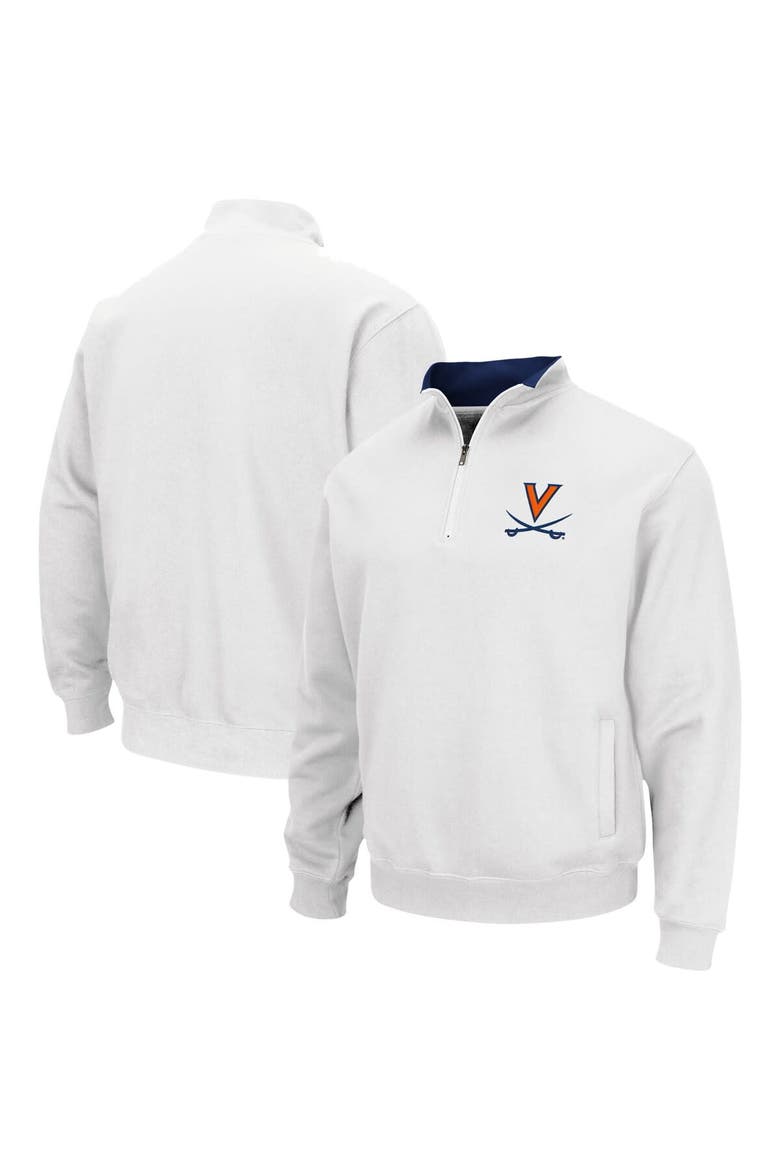 Men's Colosseum White Virginia Cavaliers Tortugas Team Logo Quarter-Zip Jacket, Main, color, White