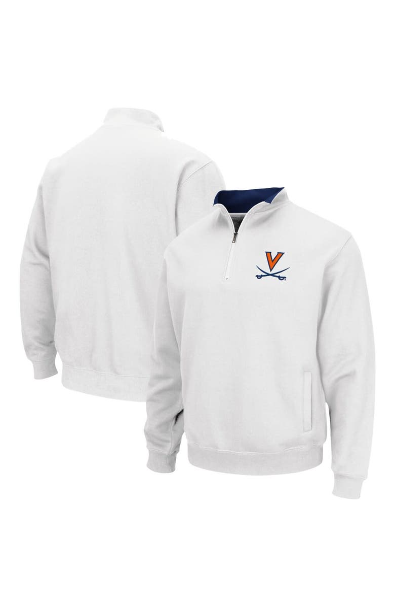 COLOSSEUM Men's Colosseum White Virginia Cavaliers Tortugas Team Logo Quarter-Zip Jacket, Main, color, White