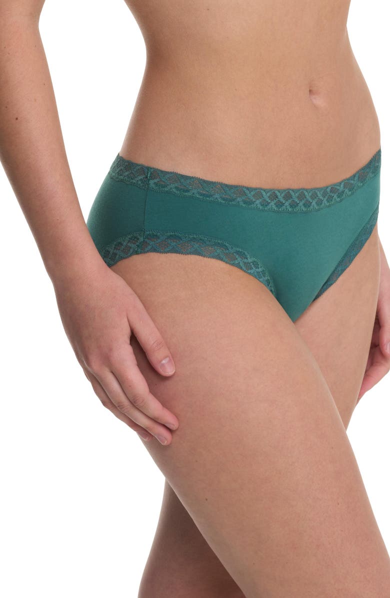 Natori Bliss Cotton Girl Brief, Alternate, color, Aspen Green