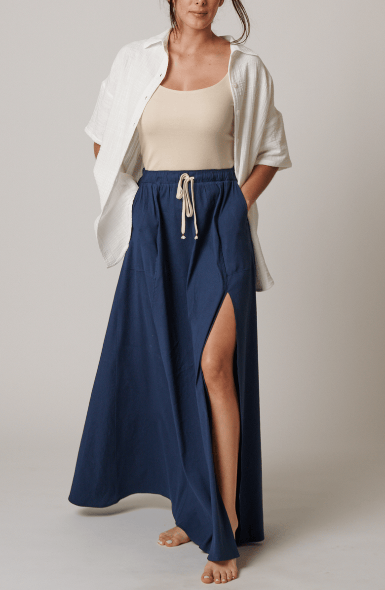 LEISURE LAB Sunset Flow Skirt, Alternate, color, Indigo