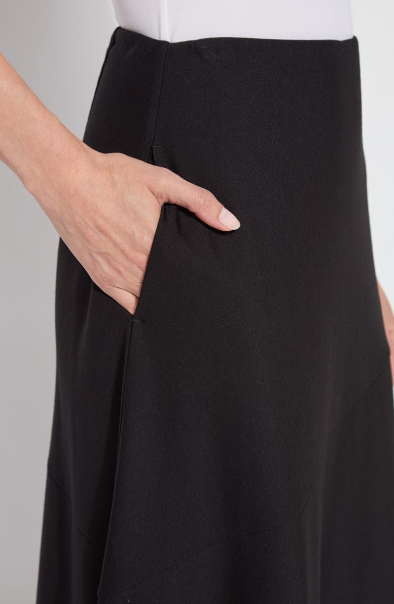 Lysse 'Lyssentials A-Line Ponte Midi Skirt, Alternate, color, Black
