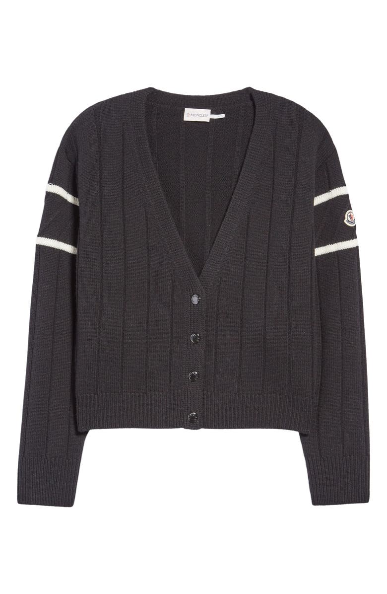 Moncler Virgin Wool & Cashmere Crop Cardigan, Alternate, color, 