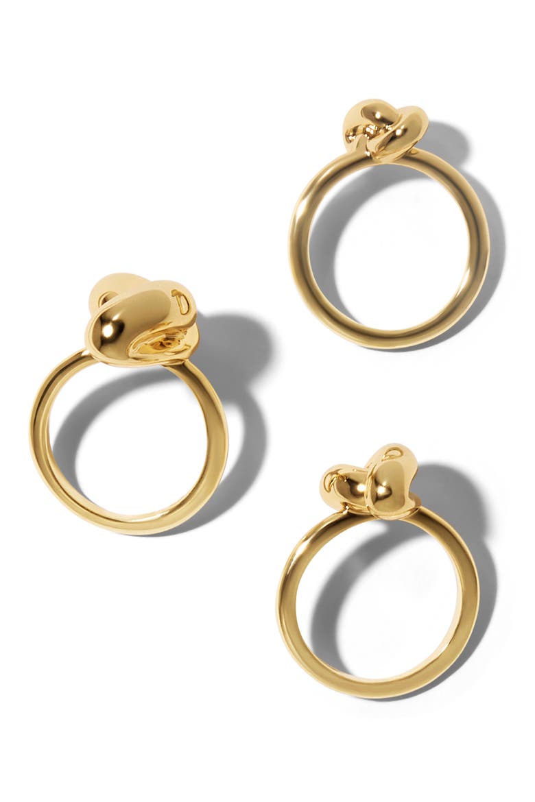 Knot Set of 3 Rings, Alternate, color, YELLOW GOLD