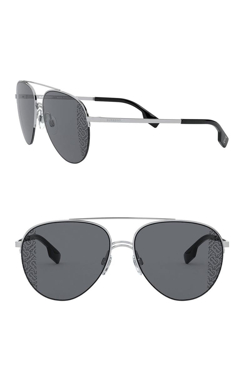 Burberry 59mm Polarized Aviator Sunglasses | Nordstrom display picture 2