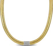 Julianna B. Cubic Zirconia Bombe Omega Necklace