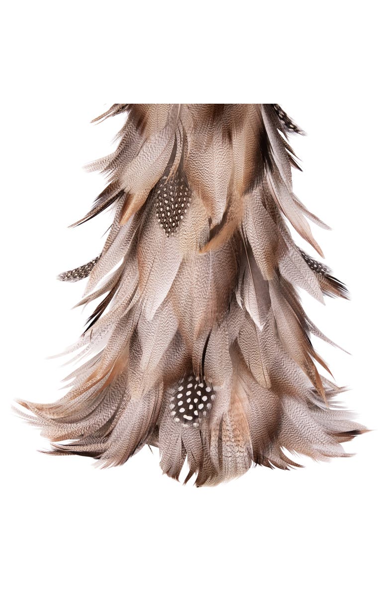 Northlight Layered Feather Cone Tree Christmas Decoration - 15.5" - Brown and Gray, Alternate, color, Brown
