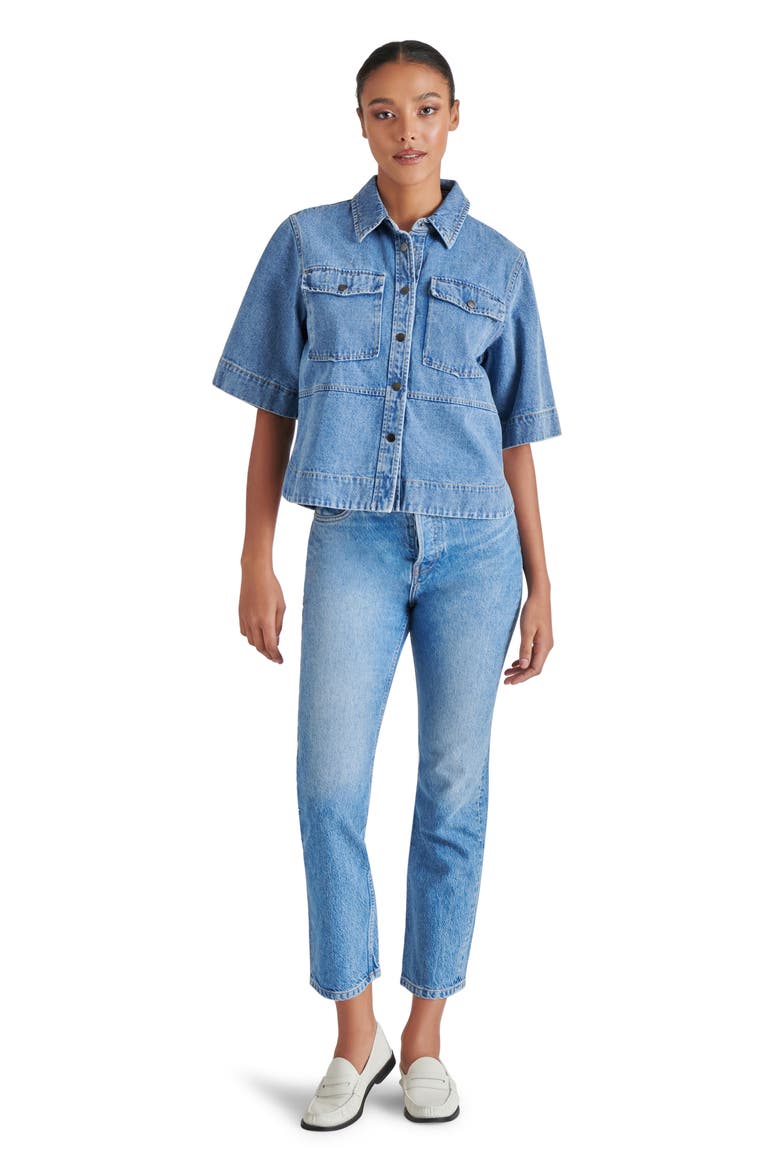 Eliana Denim Shirt, Alternate, color, MEDIUM BLUE