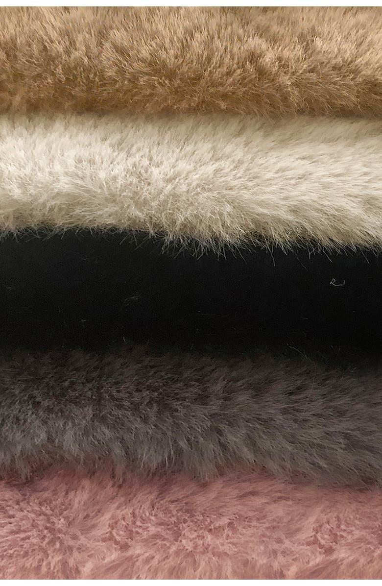 LUXE Faux Fur Rectangular Throw 5' X 8' - Grey, Alternate, color, Grey