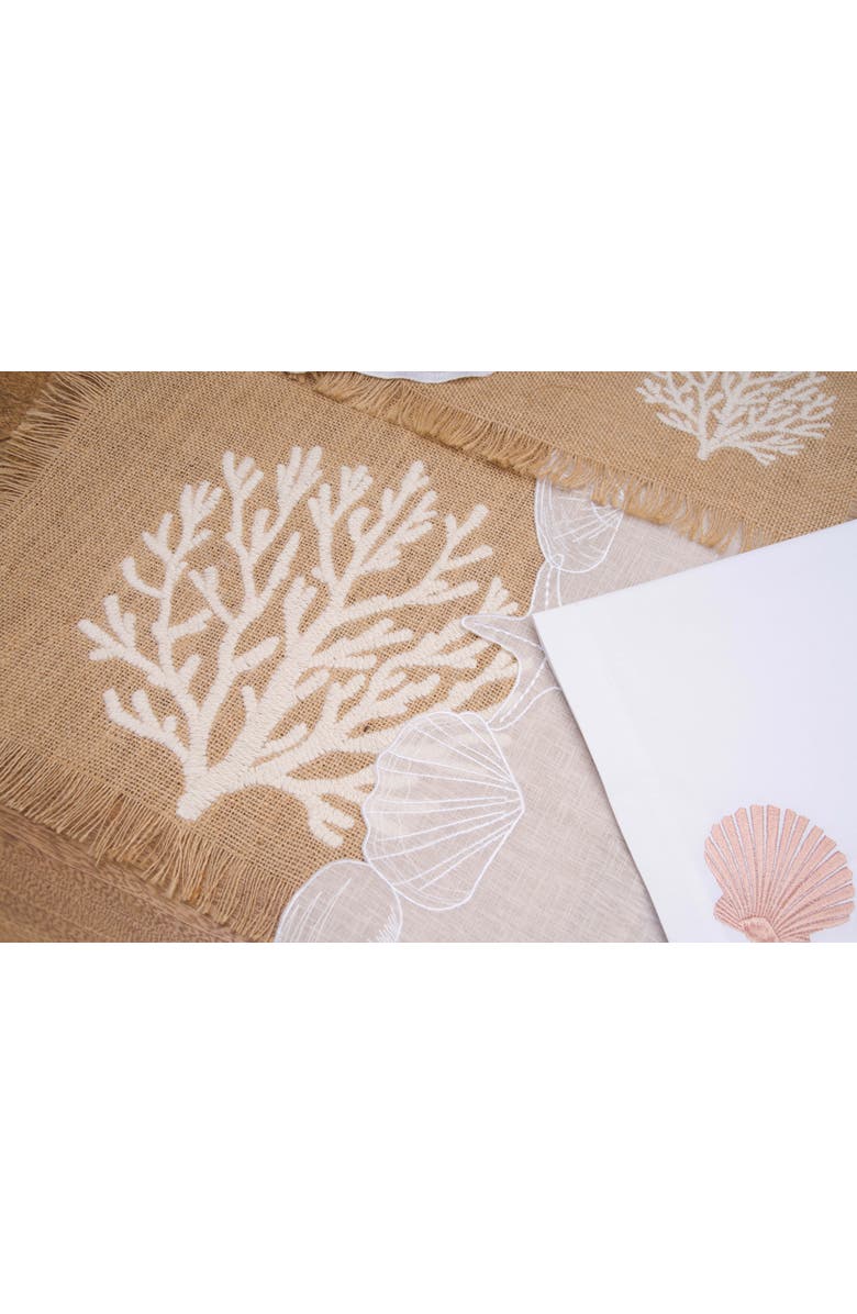 C&F Home Nature Coral Embroidered Machine Washable Napkins Set of 6, Alternate, color, Pink