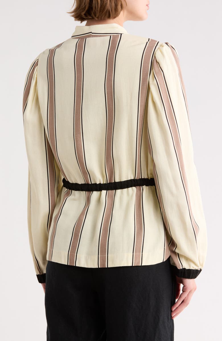 DRESS TO Stripe Drawstring Waist Jacket, Alternate, color, Beige Parque Stripes