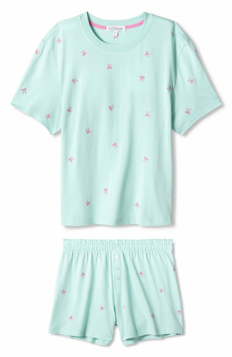 PJ Salvage Pretty Punch Double Brushed Pointelle Short Pajamas, Alternate, color, Light Mint