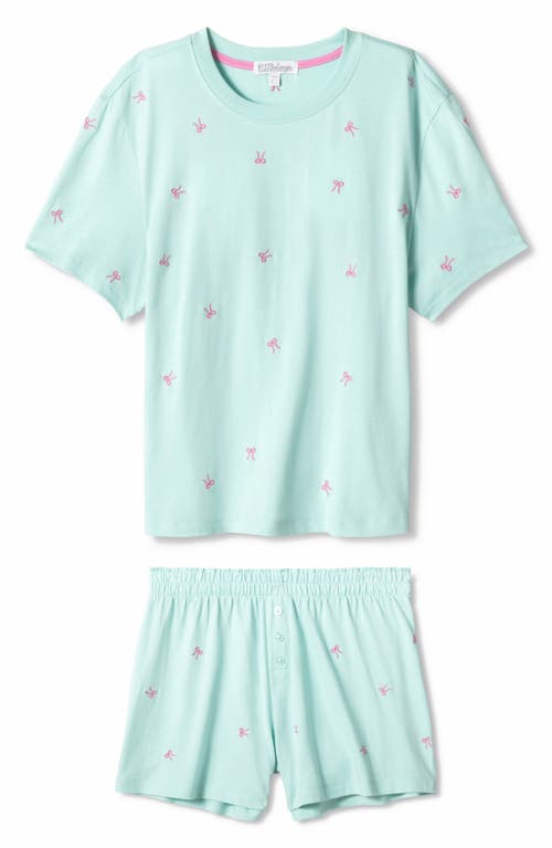 Pj Salvage Pretty Punch Double Brushed Pointelle Short Pajamas In Green