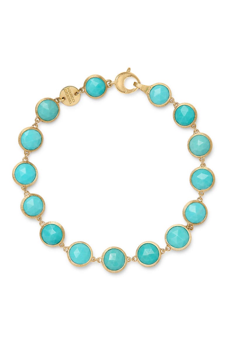 Jaipur Color 18k Gold Turquoise Bracelet, Main, color, GOLD
