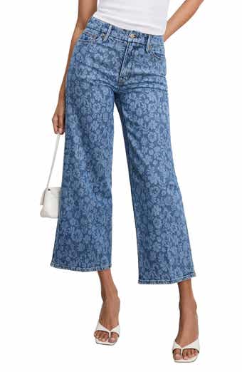 Good American Good Waist High Waist Crop Palazzo Jeans