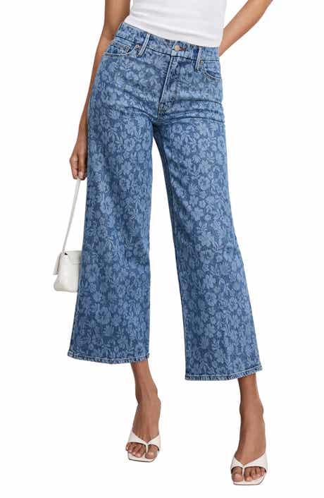 Good American Good Waist High Waist Crop Palazzo Jeans