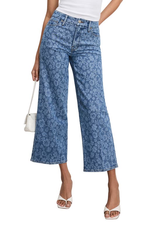 Good American Good Waist High Waist Crop Palazzo Jeans In Blue