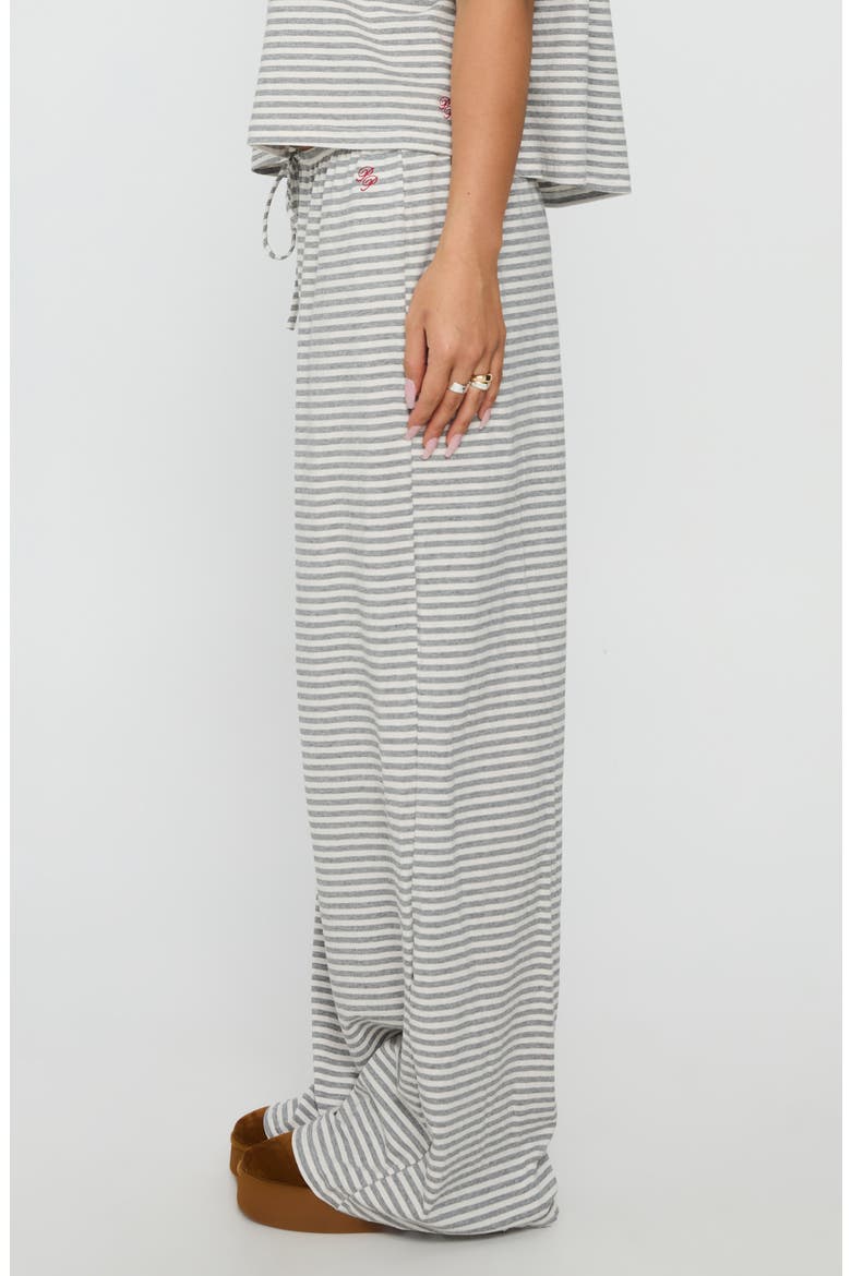 Tobie One-Shoulder Top & Pants Sleep Set, Alternate, color, GREY STRIPE