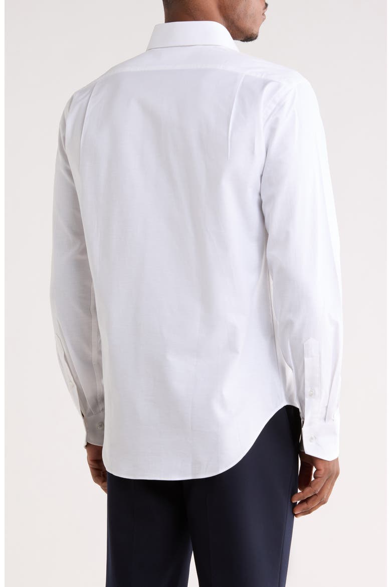 Trim Fit Textured Stretch Cotton Dress Shirt, Alternate, color, WHITE