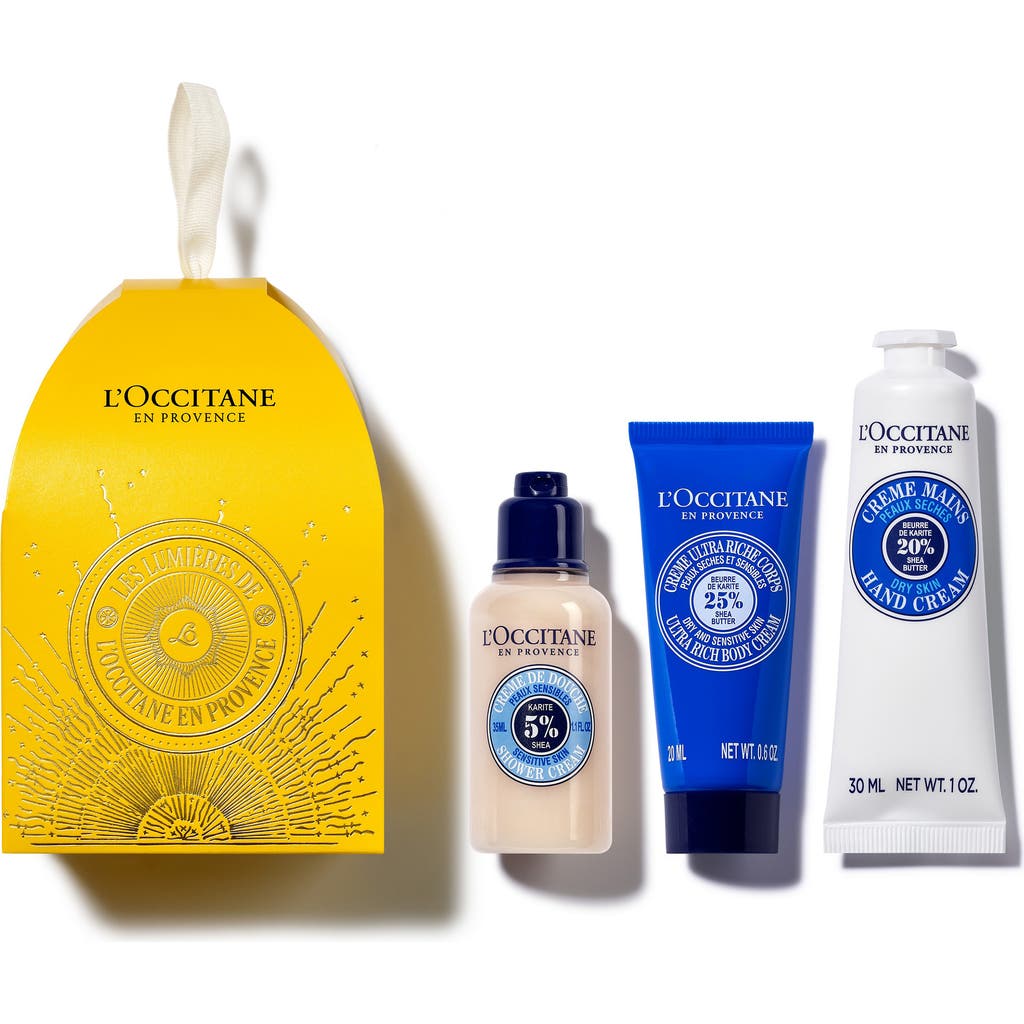 L'occitane Shea Butter Skin Care Ornament Set $23 Value In Transparent