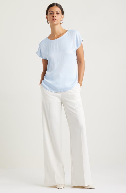 Nordstrom Dolman Sleeve Satin T-shirt In Blue Skyway