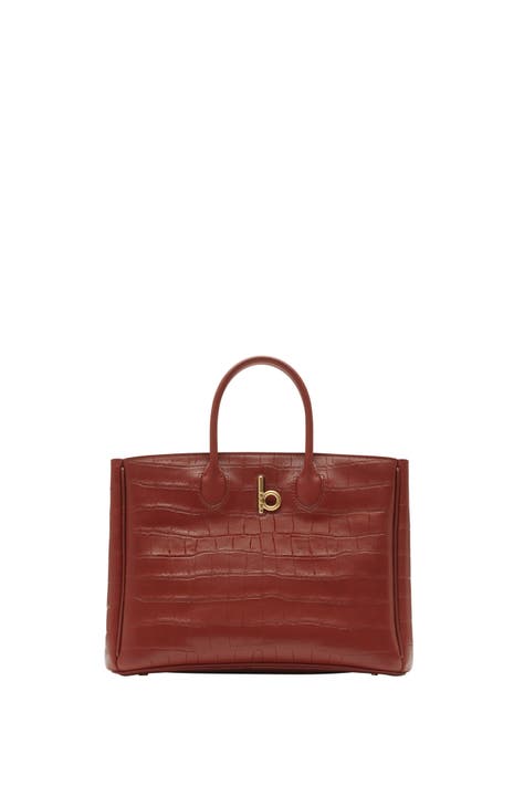 Burberry tote leather on sale