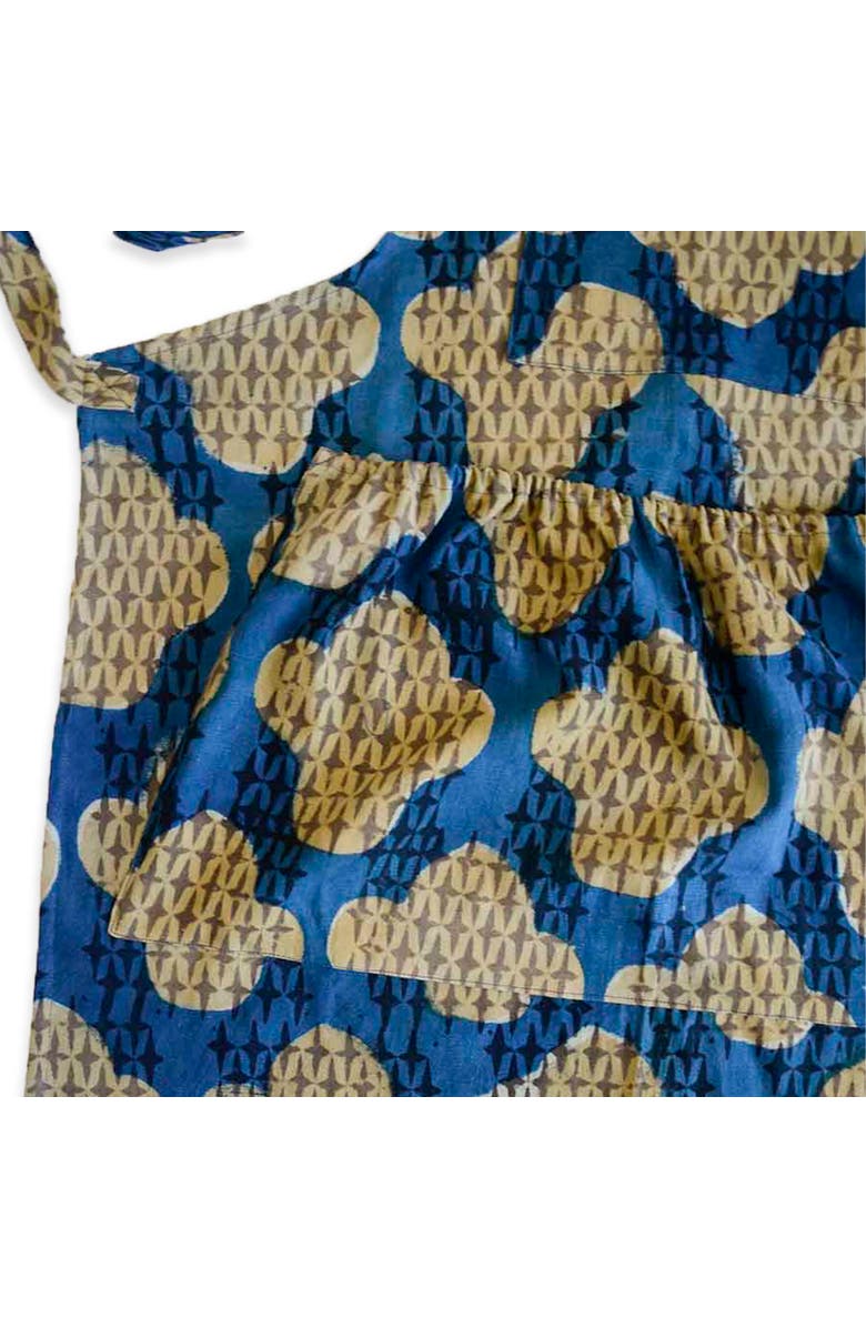 Ichcha Organic Cotton Block Print Apron, Alternate, color, Blue