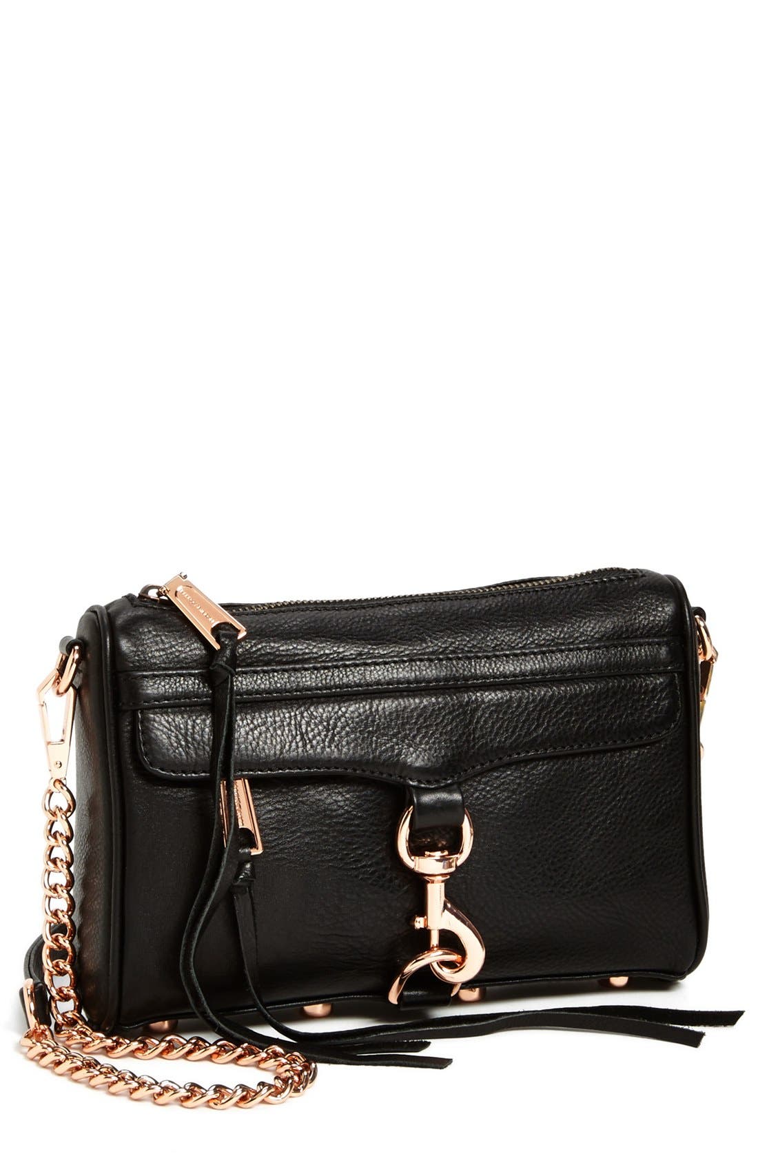 'Mini MAC' Convertible Crossbody Bag, Main, color, BLACK/ ROSE GOLD