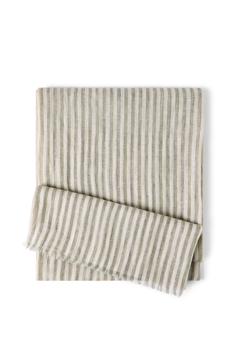 Sparkling striped linen scarf