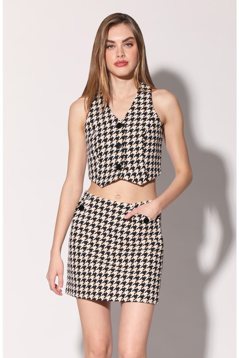 Teagan Houndstooth Miniskirt, Alternate, color, HERALD HOUNDSTOOTH