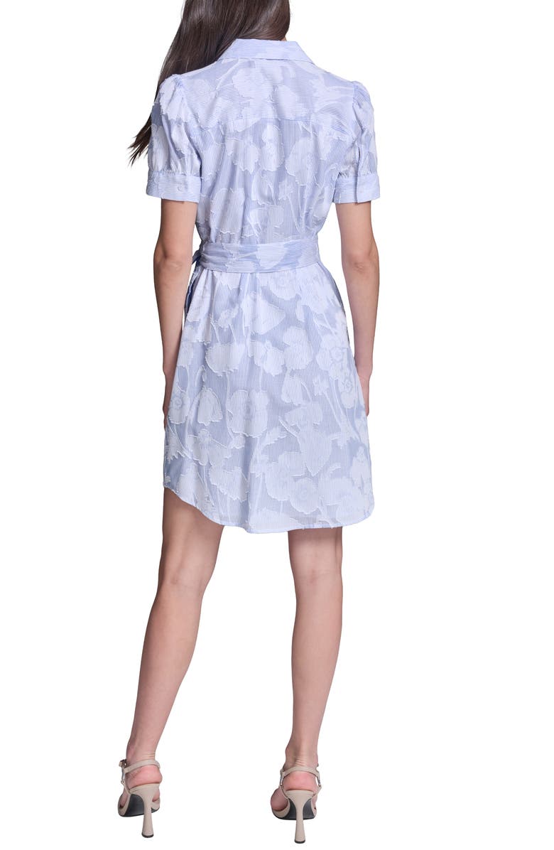 KARL LAGERFELD PARIS Floral Burnout Shirtdress, Alternate, color, Blue Multi