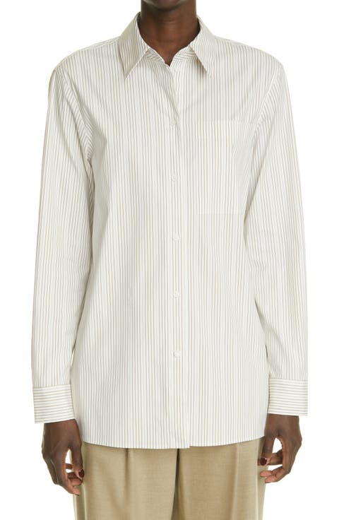Greyson Metallic Stripe KindCotton Blend Shirt