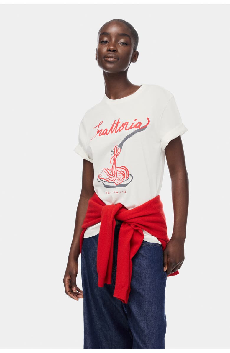 H&M Printed t-shirt, Alternate, color, White/Trattoria