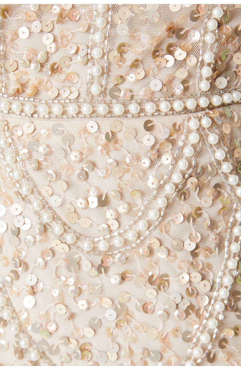 Coast Embellished Pencil Dress, Alternate, color, Champagne