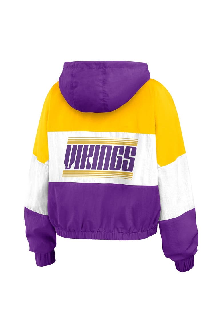 Women's WEAR by Erin Andrews  Purple Minnesota Vikings Color Block Full-Zip Windbreaker Jacket, Alternate, color, Purple