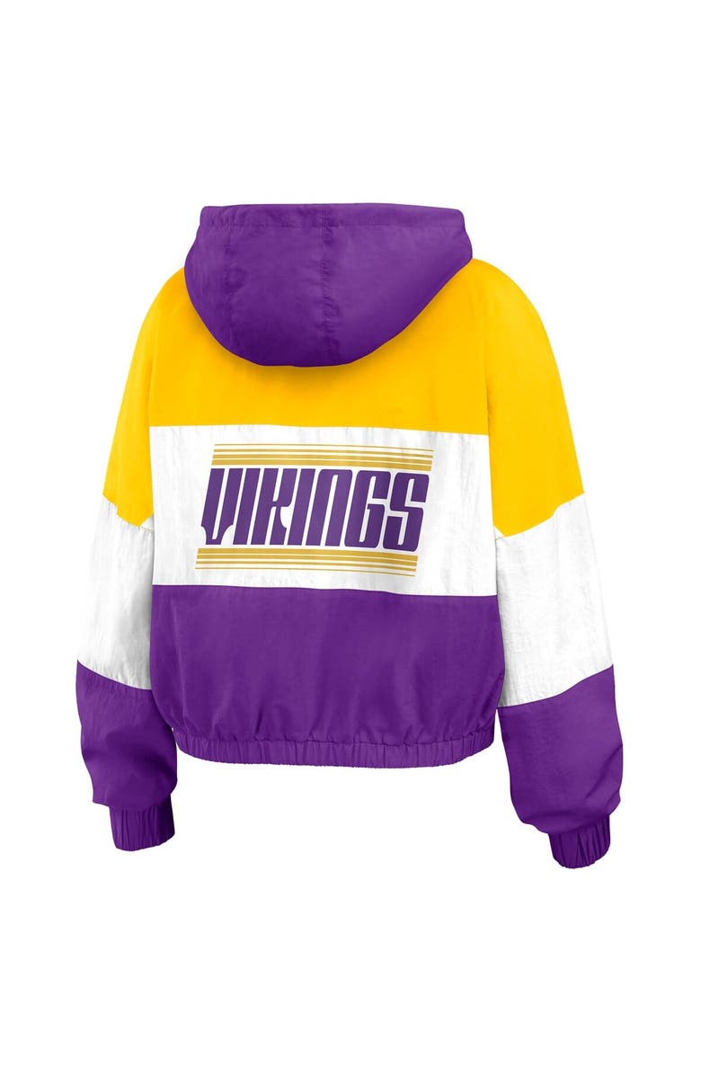 WEAR by Erin Andrews Women's WEAR by Erin Andrews Purple Minnesota Vikings Color Block Full-Zip Windbreaker Jacket, Alternate, color, Purple