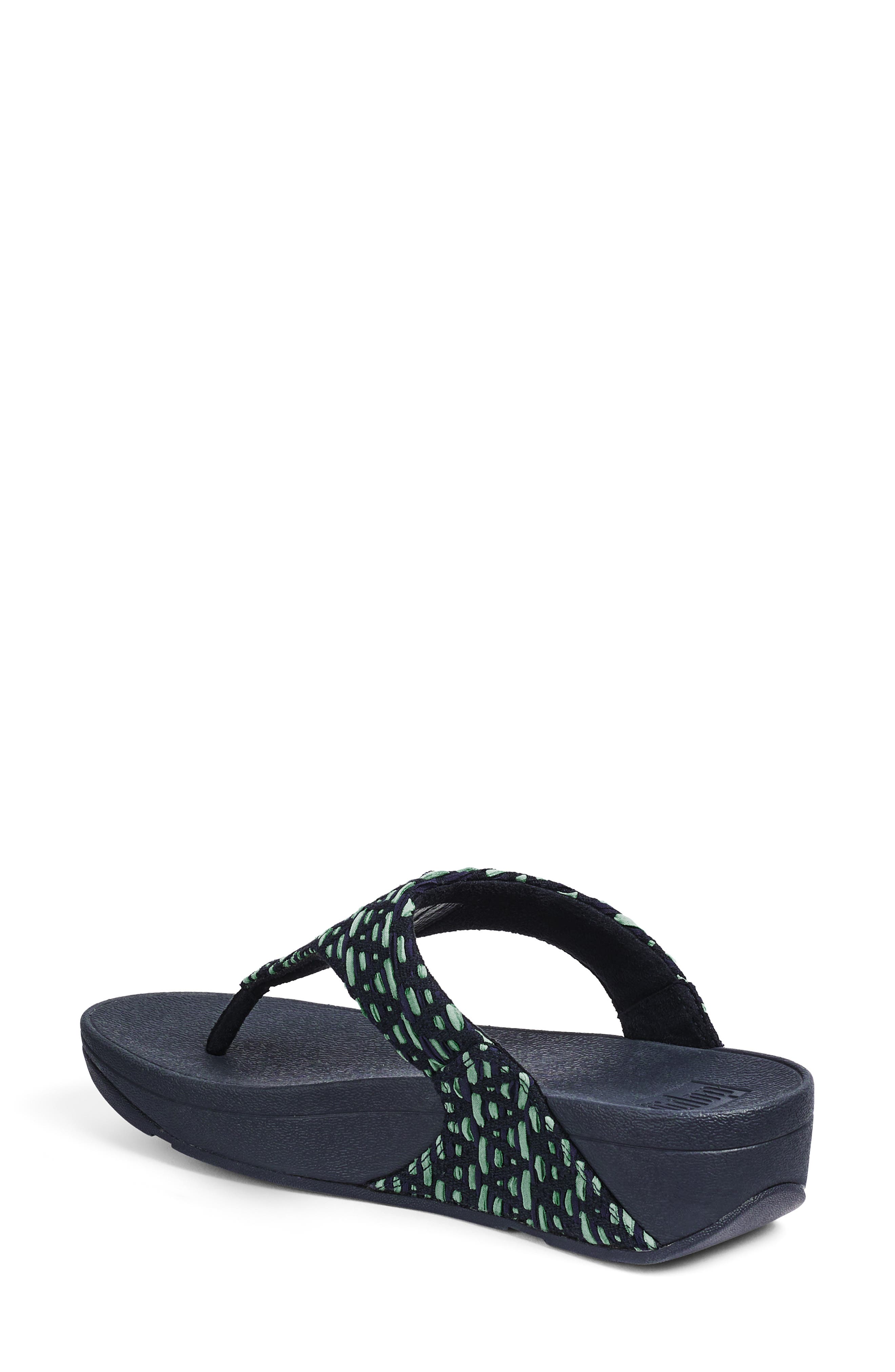 FitFlop Lulu Geo Webbing Flip Flop, Alternate, color, Midnight Navy Mix