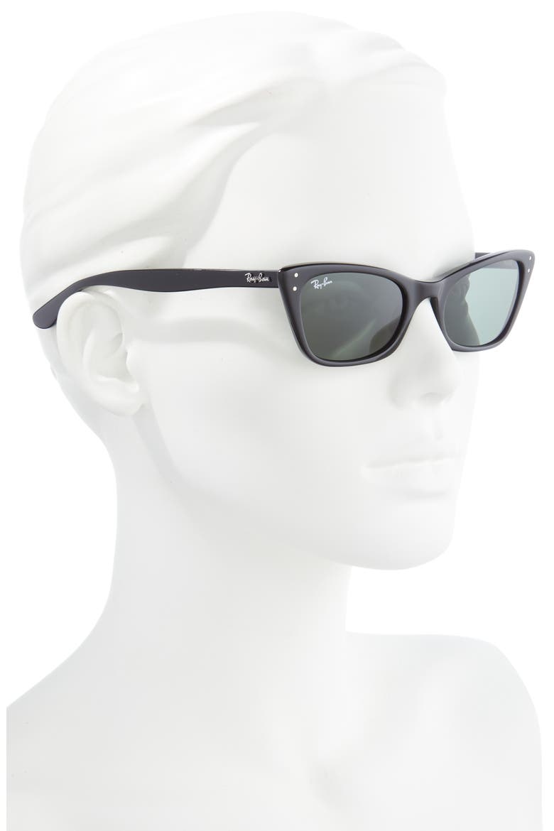 52mm Transparent Cat Eye Sunglasses, Alternate, color, BLACK/ GREEN