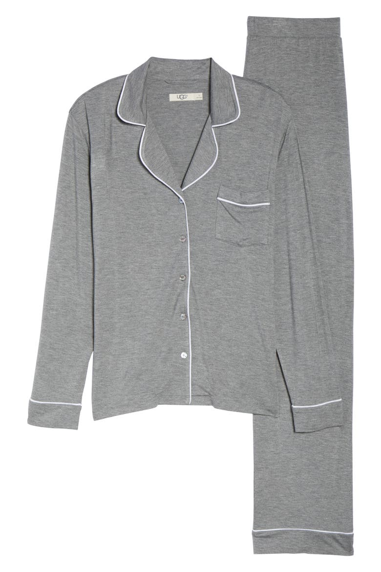 Lenon Jersey Pajamas, Alternate, color, GREY HEATHER