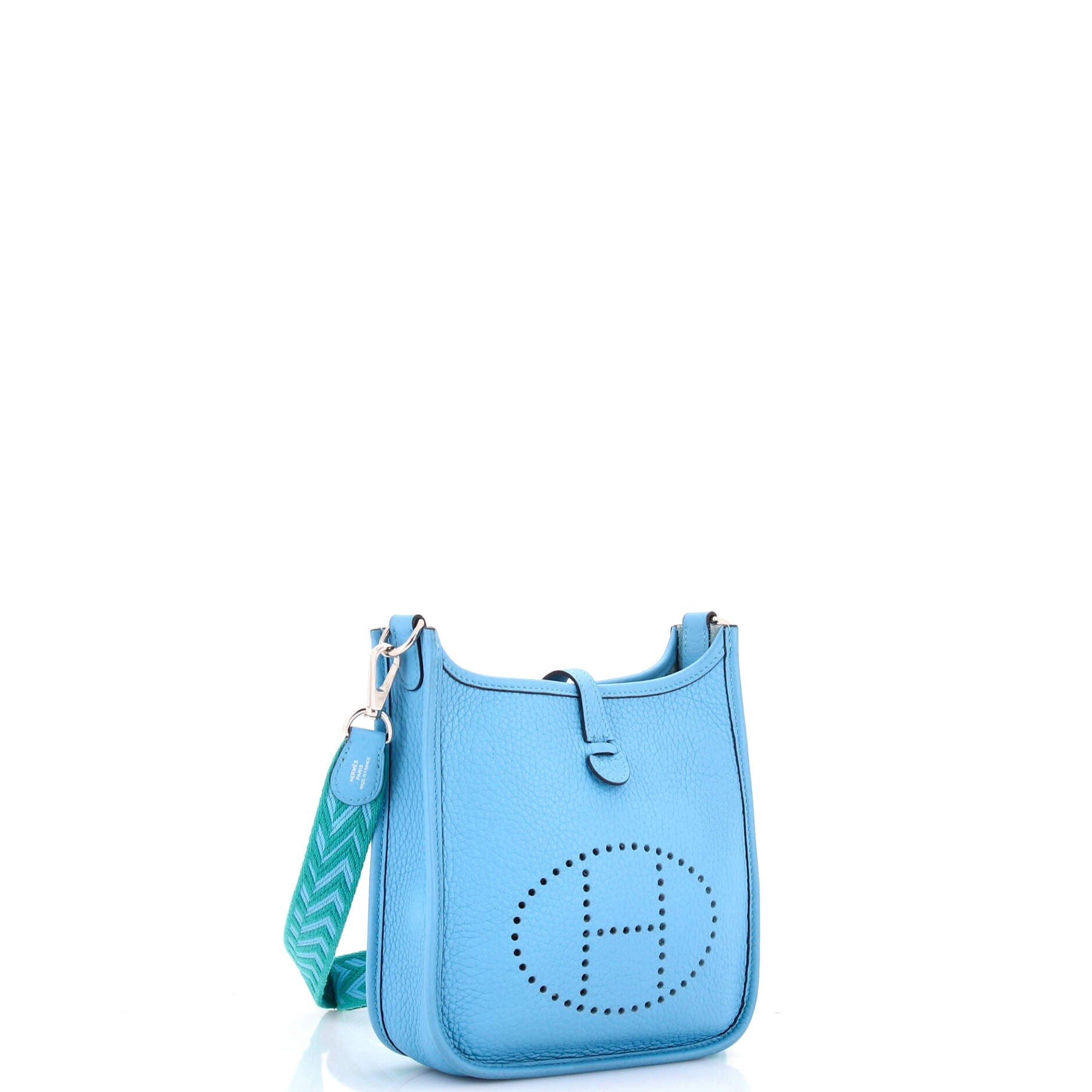 Pre-Owned Hermes Evelyne Bag Gen III Clemence TPM, Alternate, color, Celeste