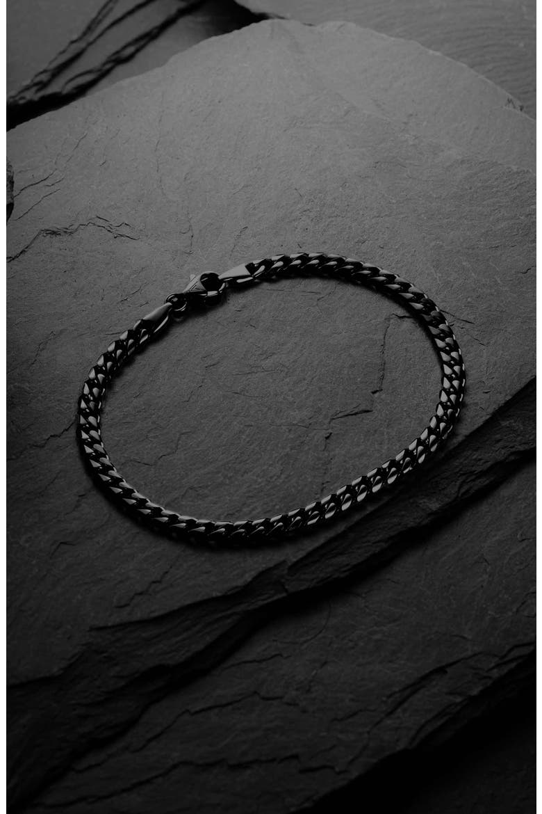 Men's Curb Chain Bracelet, Alternate, color, BLACK